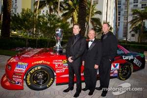 NASCAR Nationwide Series champion driver Ricky Stenhouse Jr., Roush-Fenway Ford poses with Jack Roush