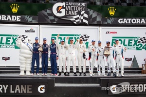 GTLM podium: class winners Nick Tandy, Richard Lietz, Patrick Pilet, second place Bill Auberlen, Andy Priaulx, Joey Hand, Maxime Martin, third place Dominik Farnbacher, Marc Goossens, Ryan Hunter-Reay