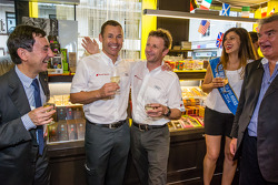 Hand imprint ceremony: 2013 24 Hours of Le Mans winners Tom Kristensen and Allan McNish with Miss 24 Hours of Le Mans 2014 and ACO President Pierre Fillon