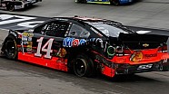 Blown tire spins Tony Stewart at Bristol Motor Speedway Blown tire spins Tony Stewart at Bristol Motor Speedway