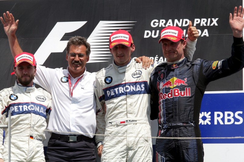 Nick Heidfeld Mario Theissen Robert Kubica David Coulthard Alfa Romeo Alfa Romeo Racing Orlen F1Red Bull Aston Martin Red Bull Racing F1 ~Nick Heidfeld, Mario Theissen, Robert Kubica und David Coulthard ~