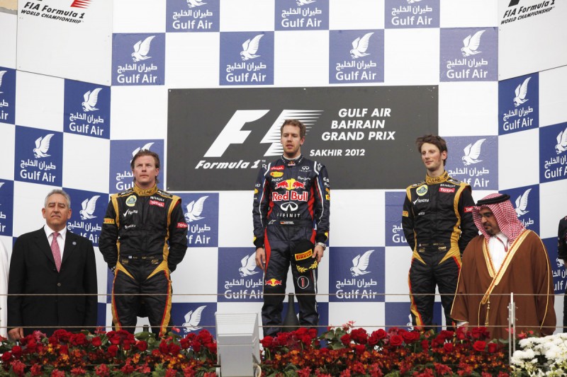 Sebastian Vettel Kimi Räikkönen Romain Grosjean Red Bull Infiniti Red Bull Racing F1Lotus Lotus GP GP2 ~Sebastian Vettel (Red Bull), Kimi Räikkönen (Ferrari) und Romain Grosjean (Lotus) ~