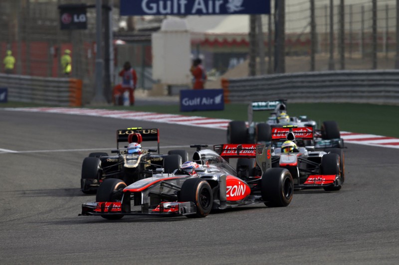 Jenson Button Sergio Perez Romain Grosjean Nico Rosberg McLaren McLaren Mercedes F1Lotus Lotus F1 Team F1 ~Jenson Button (McLaren), Sergio Perez (Force India), Romain Grosjean (Lotus) und Nico Rosberg (Mercedes) ~