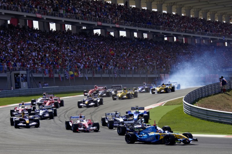 Fernando Alonso Juan Pablo Montoya Jarno Trulli Narain Karthikeyan Renault Renault F1McLaren McLaren F1 ~Fernando Alonso, Juan Pablo Montoya, Jarno Trulli und Narain Karthikeyan ~