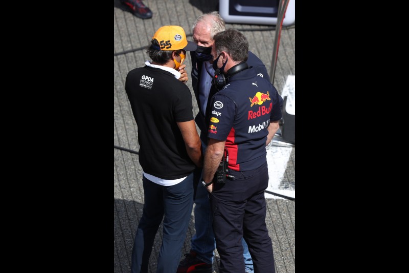 Carlos Sainz Helmut Marko Christian Horner McLaren McLaren F1Red Bull Red Bull F1 ~Carlos Sainz (McLaren), Helmut Marko und Christian Horner ~