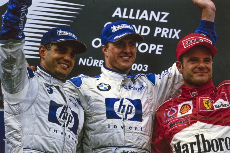 Ralf Schumacher Juan Pablo Montoya Rubens Barrichello ~Ralf Schumacher, Juan Pablo Montoya und Rubens Barrichello ~