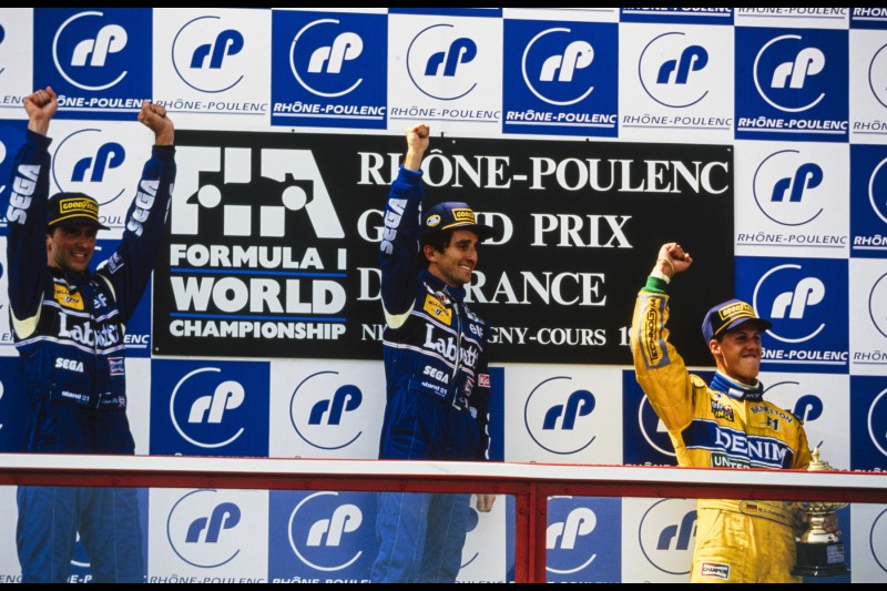 Alain Prost Damon Hill Michael Schumacher ~Alain Prost, Damon Hill und Michael Schumacher ~
