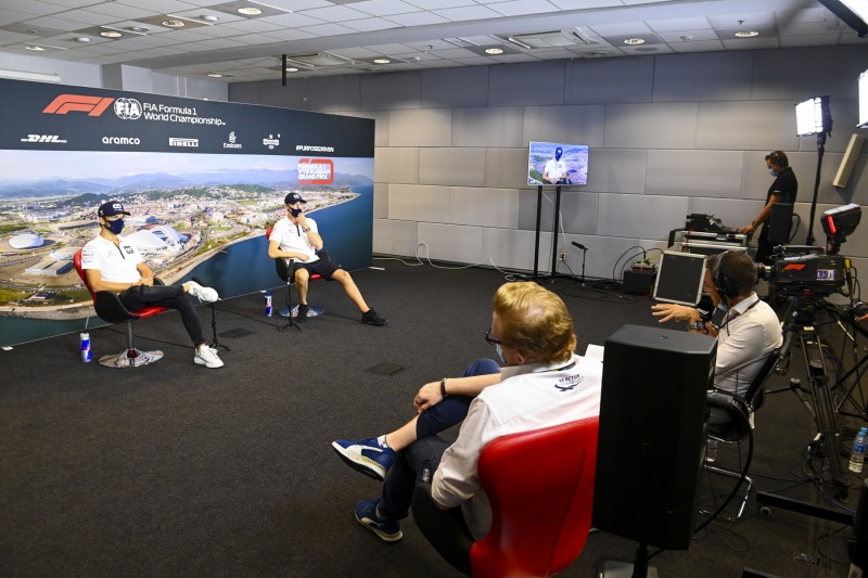 Daniil Kwjat Pierre Gasly AlphaTauri AlphaTauri F1 ~Daniil Kwjat (AlphaTauri) und Pierre Gasly (AlphaTauri) ~