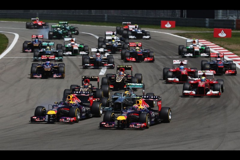 Sebastian Vettel Mark Webber Red Bull Infiniti Red Bull Racing F1 ~Start zum Großen Preis von Deutschland mit Sebastian Vettel und Mark Webber (beide Red Bull) an der Spitze~