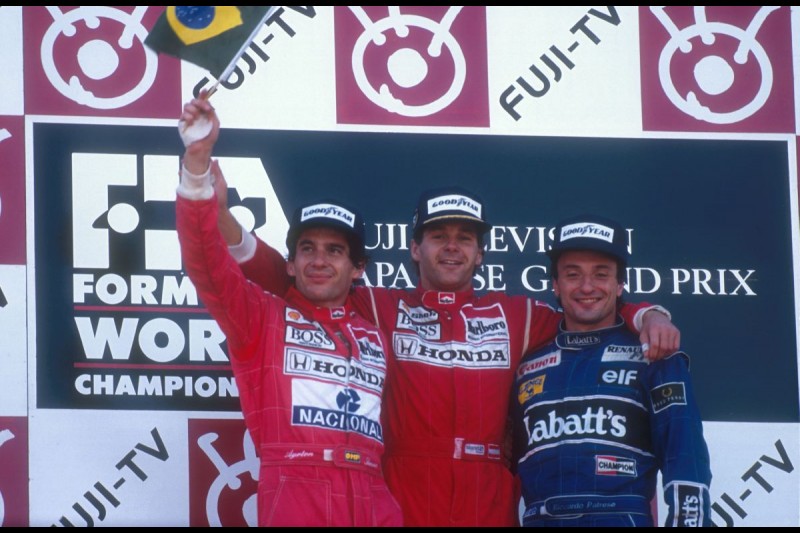 Gerhard Berger Riccardo Patrese McLaren McLaren Mercedes F1Williams Williams F1 Team F1 ~Gerhard Berger, Ayrton Senna und Riccardo Patrese in Suzuka 1991~ 