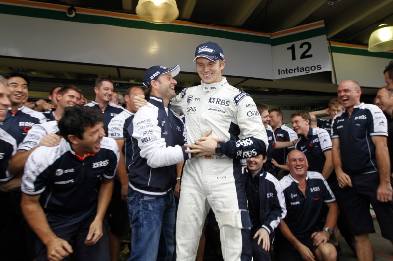 Nico Hülkenberg Rubens Barrichello Jose-Maria Lopez Williams ROKiT Williams Racing F1 ~Nico Hülkenberg (Renault), Rubens Barrichello und Jose-Maria Lopez ~