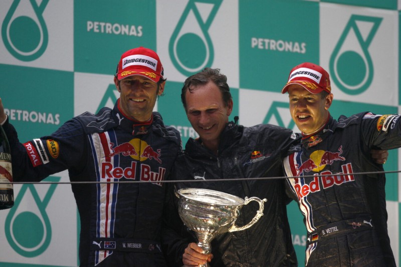 Mark Webber Christian Horner Sebastian Vettel Red Bull Aston Martin Red Bull Racing F1CIP CIP Moto3 ~Mark Webber, Christian Horner und Sebastian Vettel (Ferrari) ~