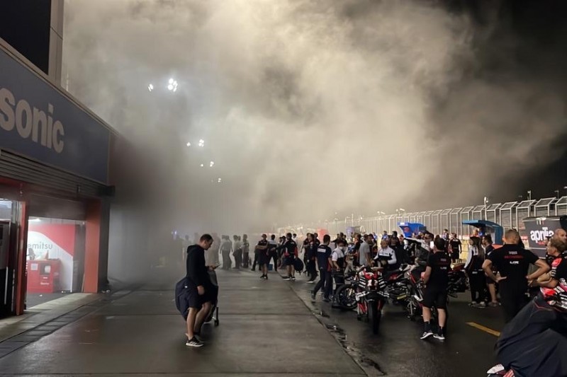 Feuer in der Marc-VDS-Box in Motegi