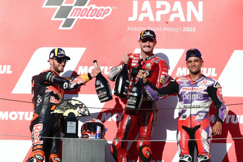 Podium: 1. Jack Miller, 2. Brad Binder, 3. Jorge Martin