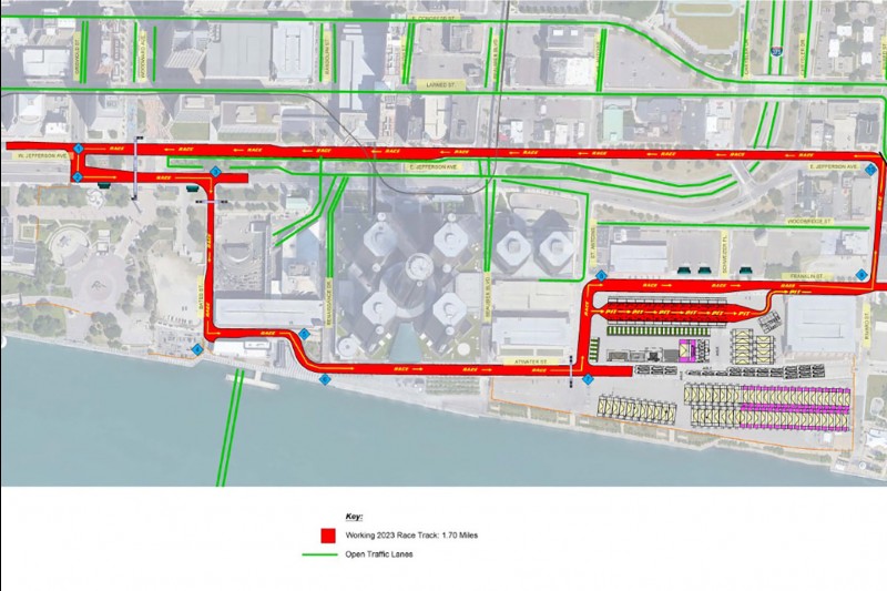 Streckenskizze: Neuer Stadtkurs in Detroit ab 2023