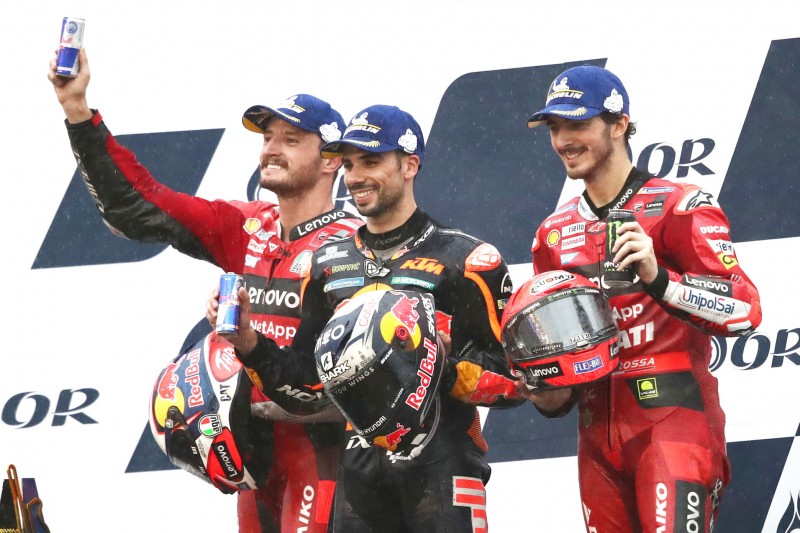 Podium: 1. Miguel Oliveira, 2. Jack Miller, 3. Francesco Bagnaia