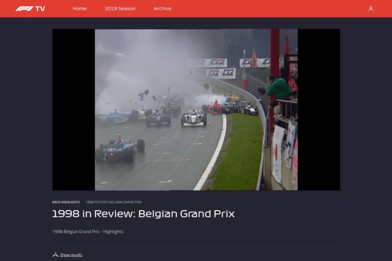 F1 TV Pro: Das TV-Archiv