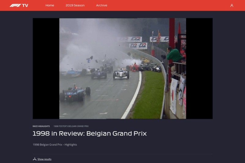 F1 TV Pro: Das TV-Archiv