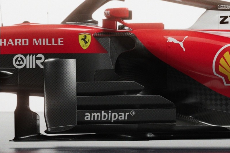 T-Tray und Lamellen-Windabweiser am Ferrari SF-26