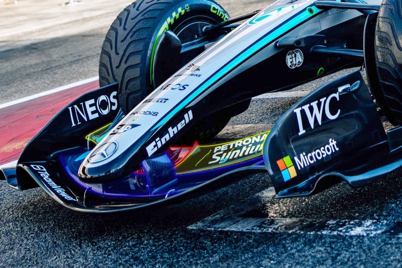 Die unterschiedlichen Frontflügel-Elemente bei Mercedes 2026