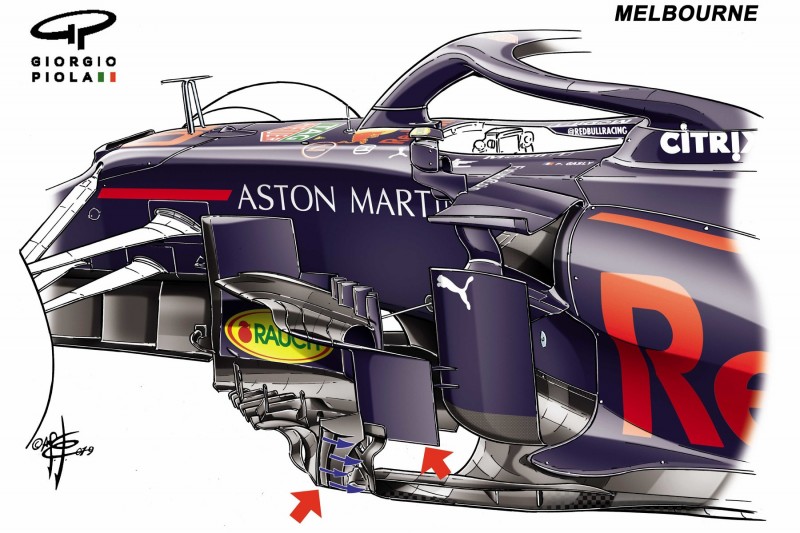 Barge-Board Red Bull RB15, Melbourne 2019