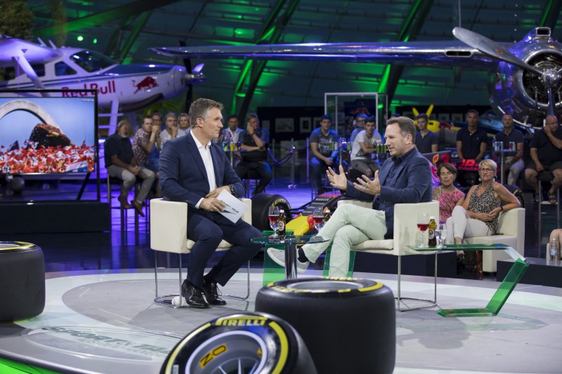 Andreas Gröbl und Christian Horner am Hangar-7 in Salzburg
