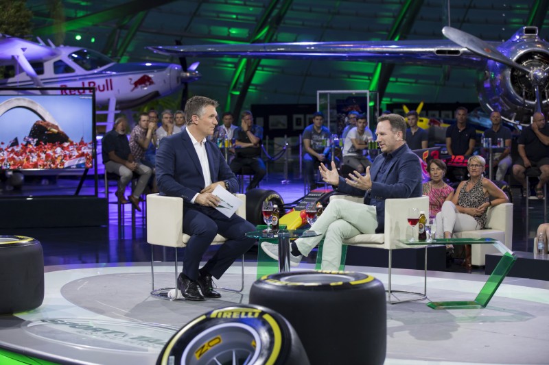 Andreas Gröbl und Christian Horner am Hangar-7 in Salzburg