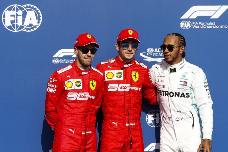 Charles Leclerc, Sebastian Vettel, Lewis Hamilton