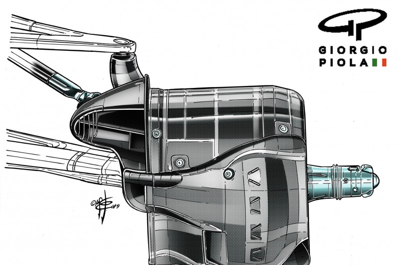 Bremsschacht des Mercedes F1 W10