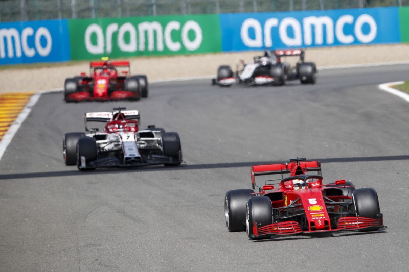 Sebastian Vettel, Kimi Räikkönen, Charles Leclerc, Romain Grosjean