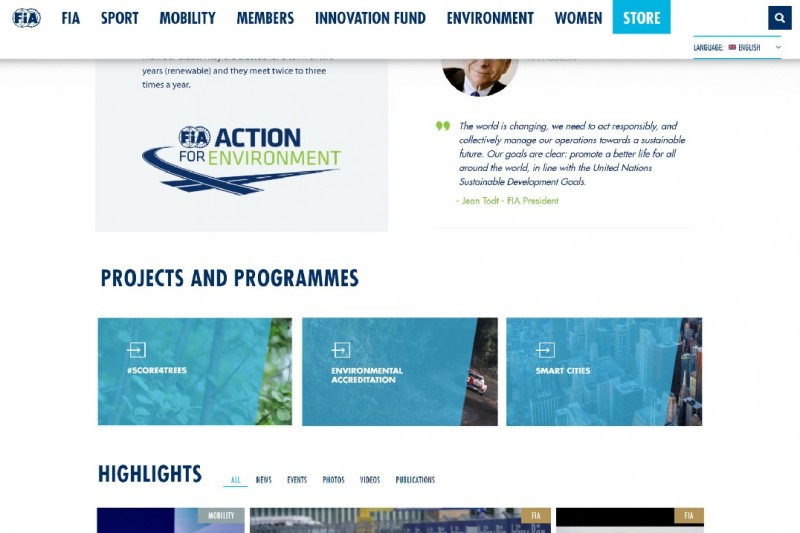 #Score4Trees auf der Website der FIA