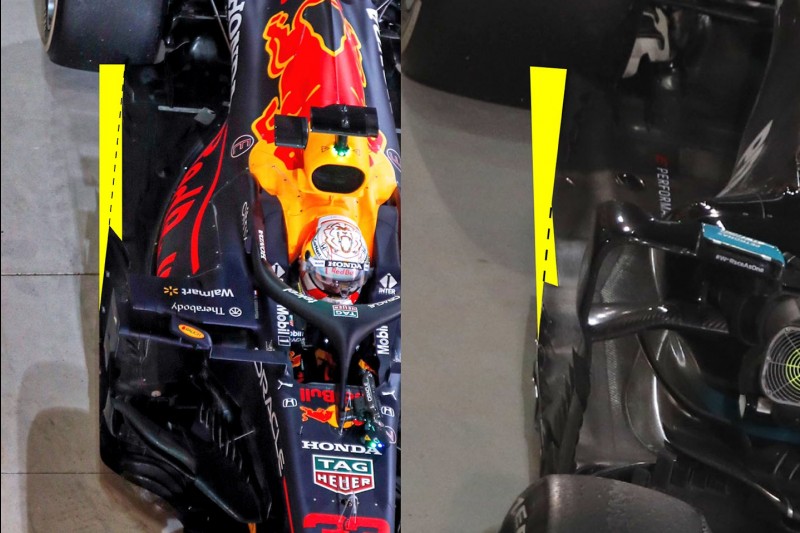 Red Bull RB16B, Mercedes W12, Unterboden