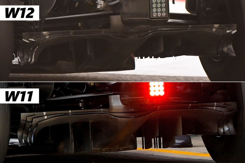 Mercedes W11 vs. W12, Diffusor