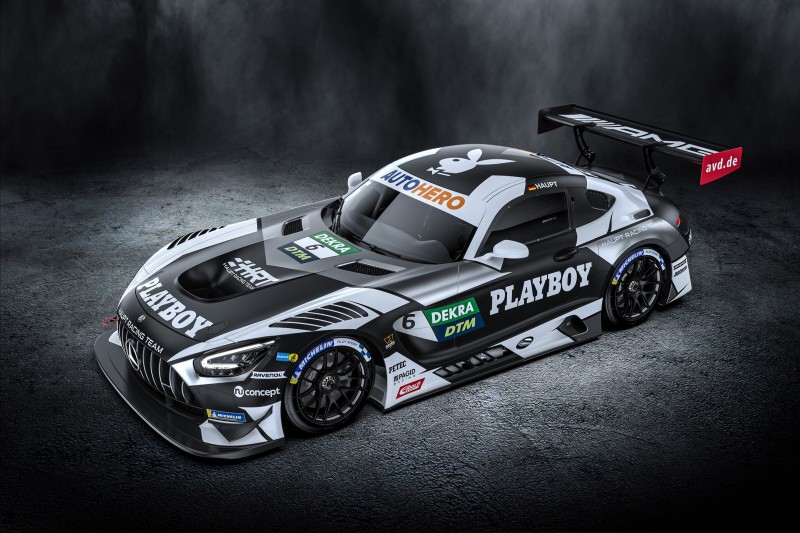 Mercedes-AMG des Haupt-Racing-Teams (HRT) von Hubert Haupt in den Farben von Hauptsponsor Playboy