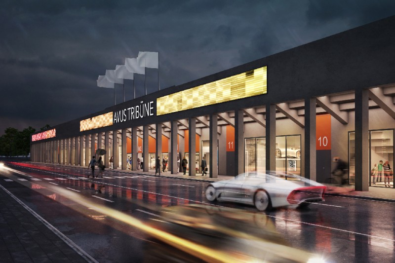 AVUS, Tribüne, Rendering, Sanierung