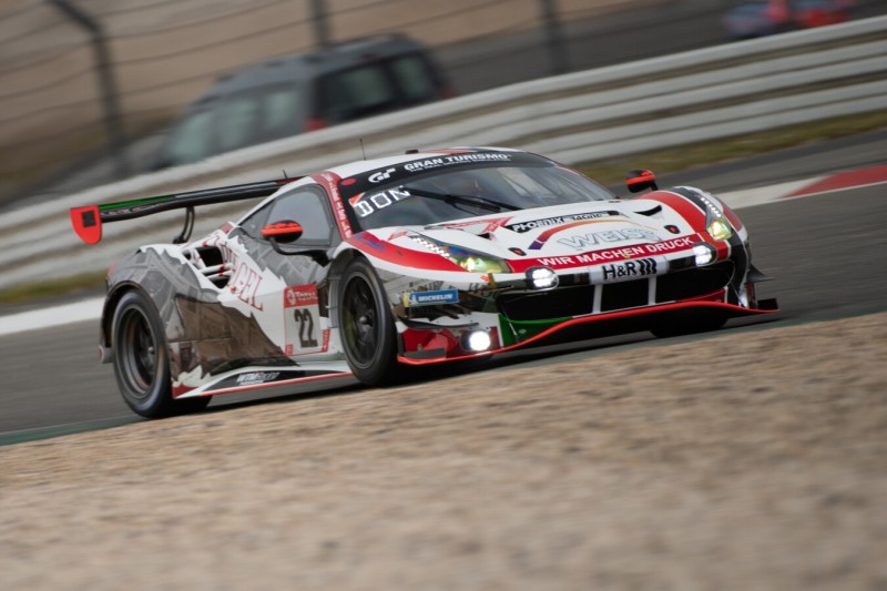 Georg Weiss, Daniel Keilwitz, Indy Dontje und Jochen Krumbach im Wochenspiegel-Ferrari 488 GT3 Evo bei den 24h Nürburgring 2021