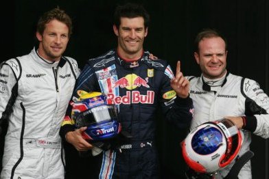 Button, Webber, Barrichello / Fot. Getty Images