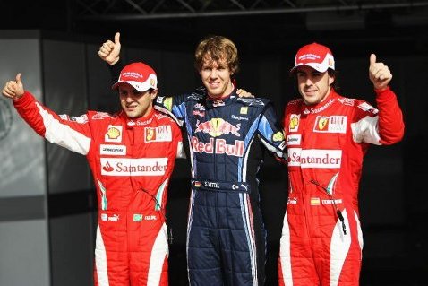 Massa, Vettel i Alonso | Fot. Mark Thompson / Getty Images