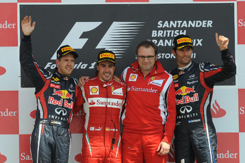 Podium w Silverstone | Fot. Ferrari