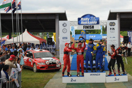 Podium w Obihiro | Fot. rally-hokkaido.com