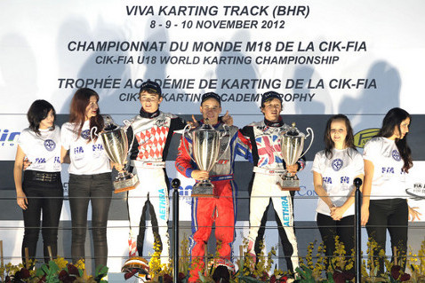 Podium MŚ U18 w Bahrajnie | Fot. CIK/KSP