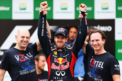 Adrian Newey, Sebastian Vettel i Christian Horner | Fot. Getty Images