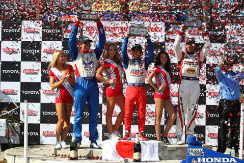 Podium w Long Beach | Fot. INDYCAR