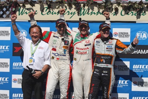 Podium na Sonoma Raceay | Fot. WTCC