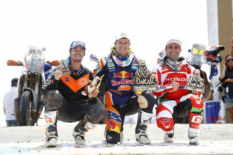 Toby Price, Marc Coma i Paulo Goncalves | Fot. HRC