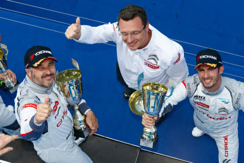Yvan Muller, Marek Nawarecki i José María López | Fot. WTCC