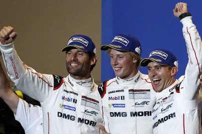 Mark Webber, Brendon Hartley i Timo Bernhard | Fot. Porsche