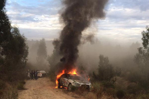 Pożar Lancera Luciano Bonomiego | Fot. Twitter