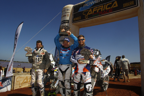 Motocyklowe podium Africa Eco Race | Fot. teamullevalseter.blogg.no
