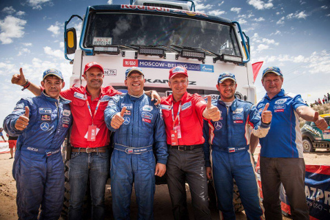 Zespół Kamaz Master na mecie ostatniego oesu | Fot. Silk Way Rally